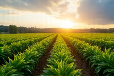 Сельскохозяйственные угодья с датчиками